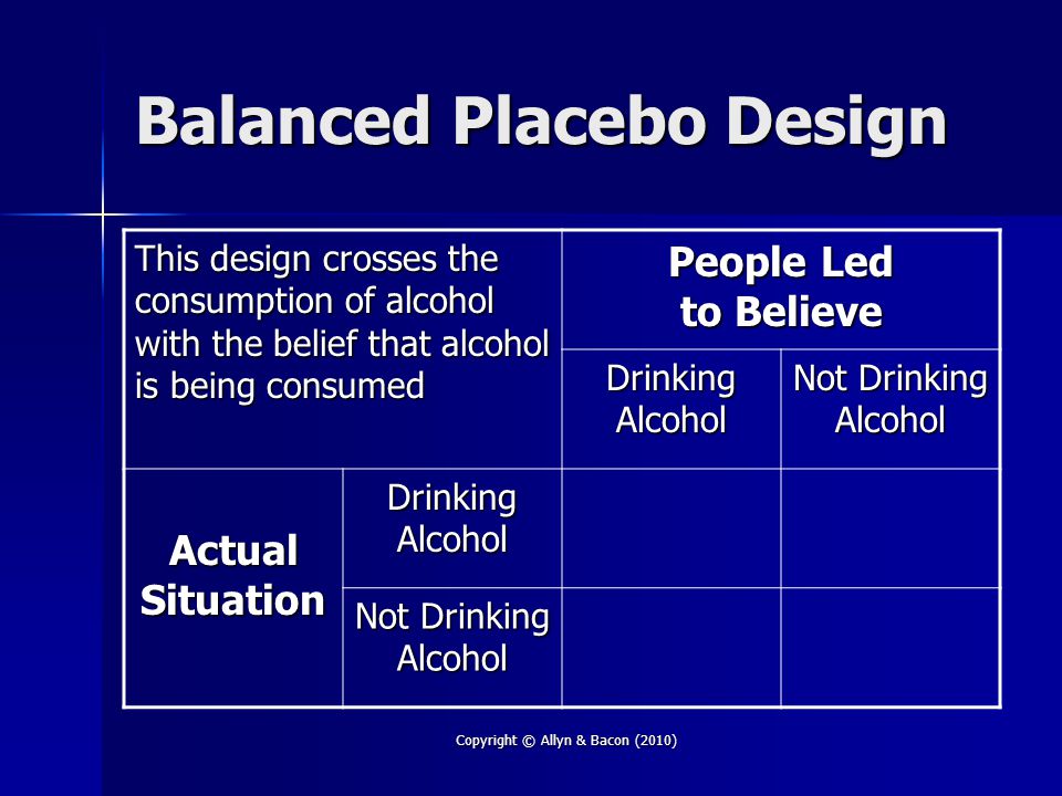 Balanced Placebo Design