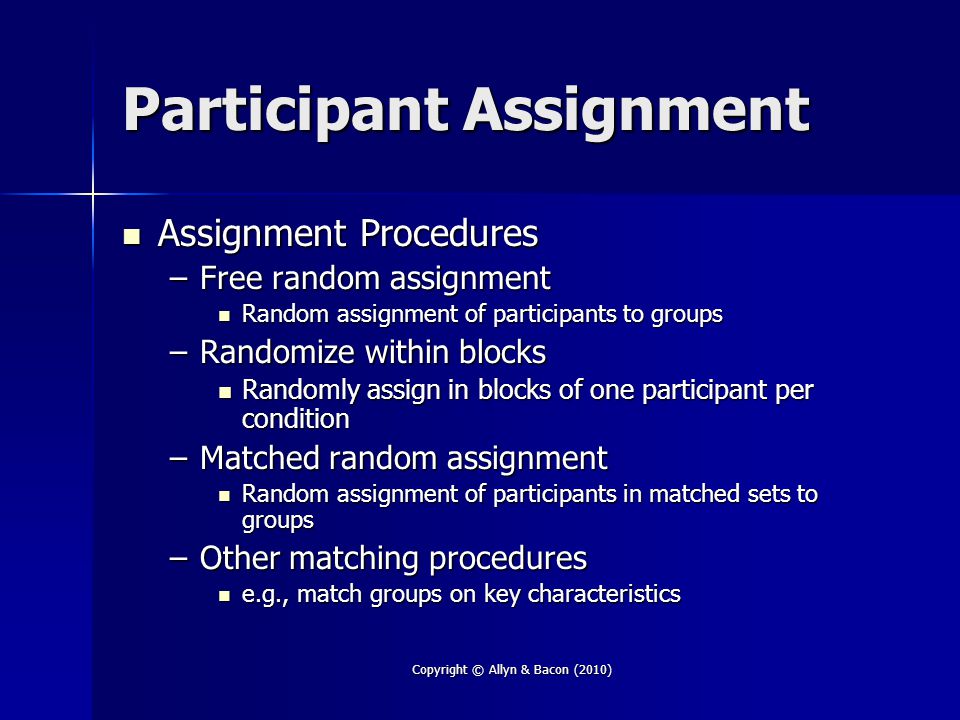 Participant Assignment