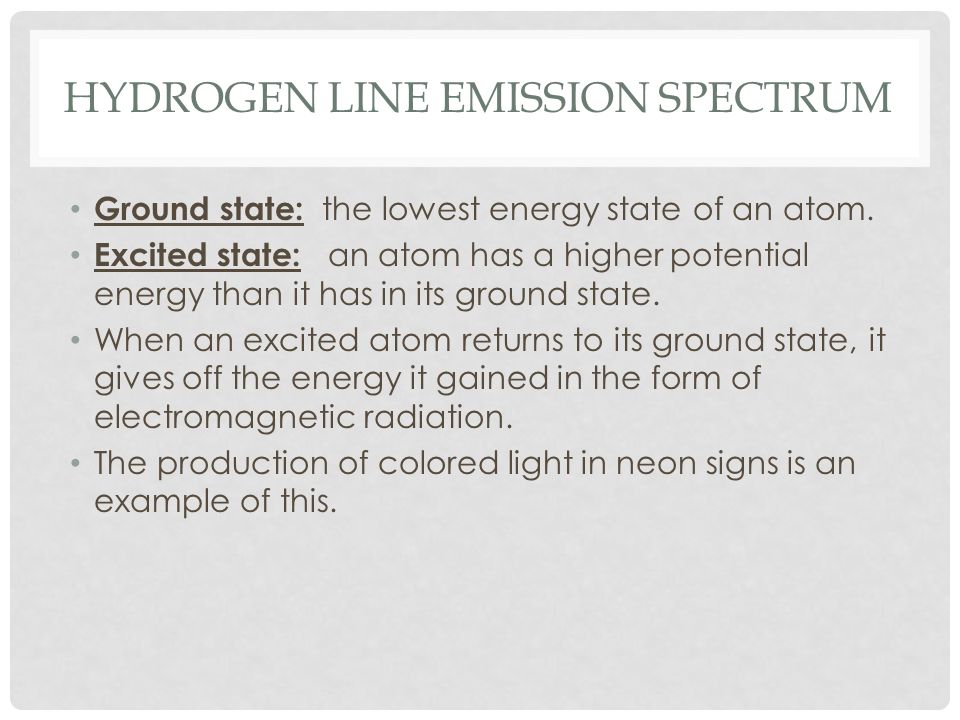 Hydrogen Line Emission Spectrum