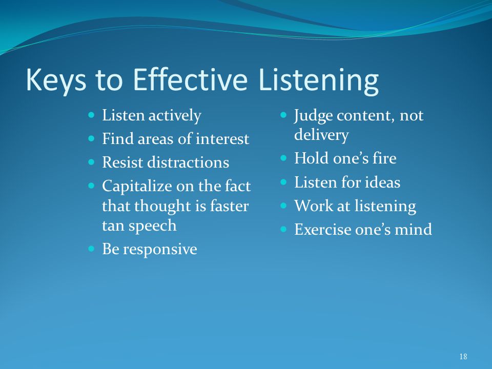 Keys to Effective Listening