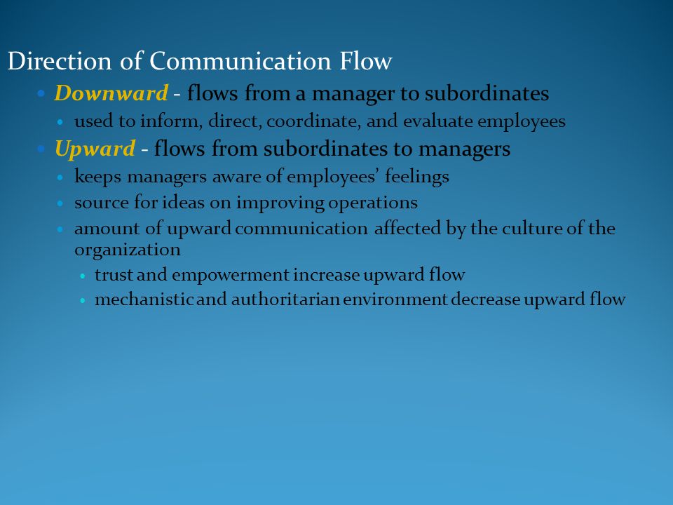 Direction of Communication Flow