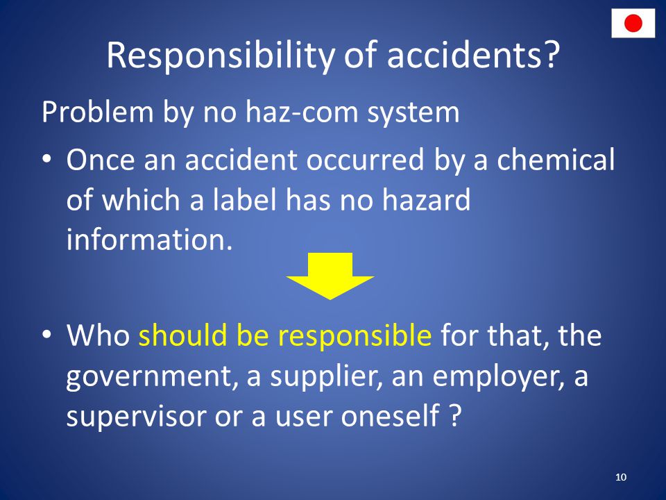 Responsibility of accidents