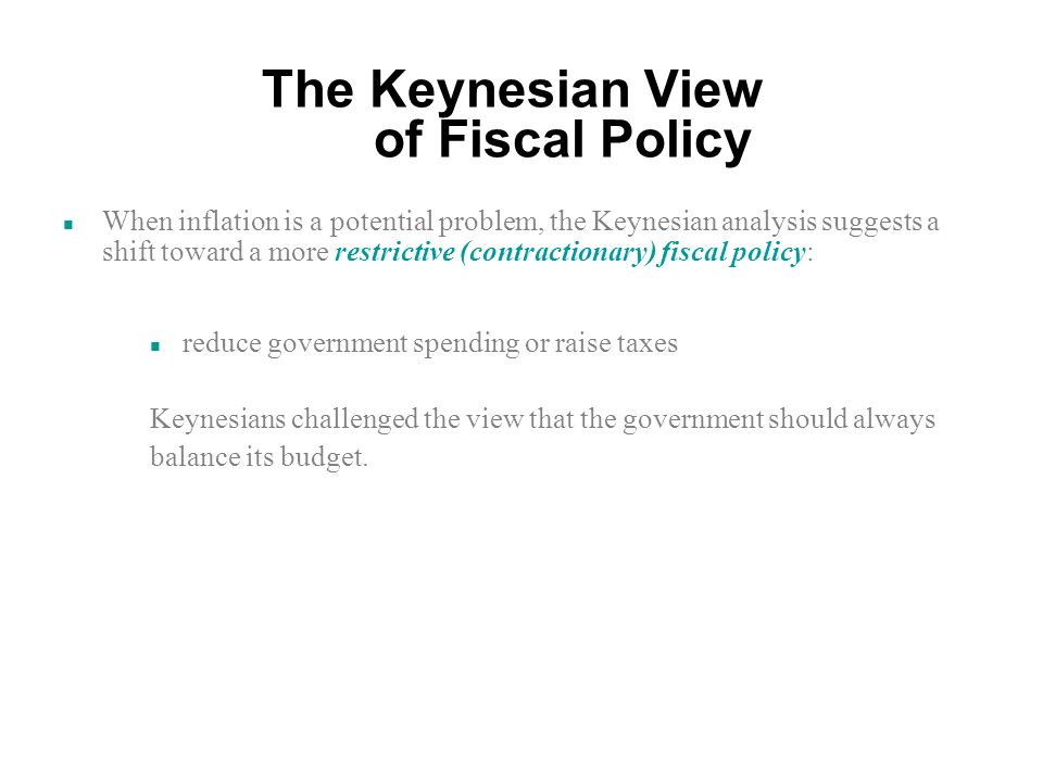 The Keynesian View of Fiscal Policy