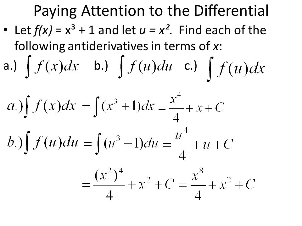 6 2 Antidifferentiation By Substitution Ppt Download