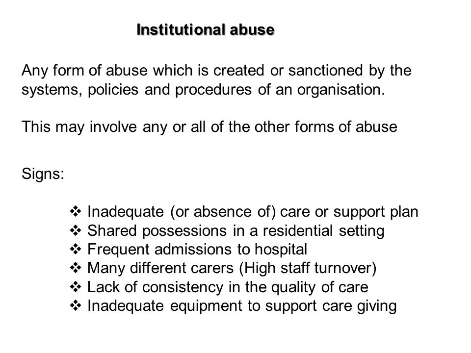 describe institutional abuse