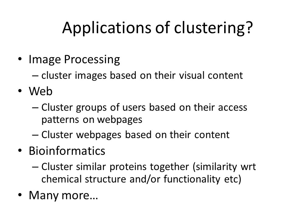 Applications of clustering