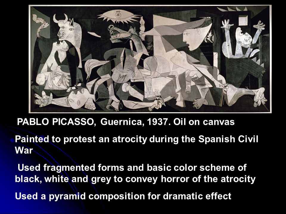 Painted to protest an atrocity during the Spanish Civil War