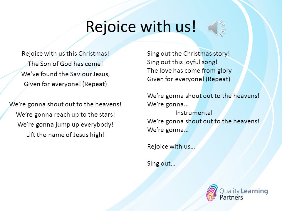Rejoice with us!