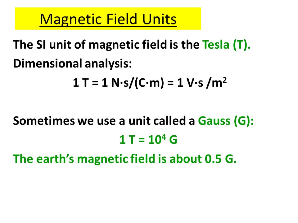 Of unit magnetic field the is si strength Magnetic Field