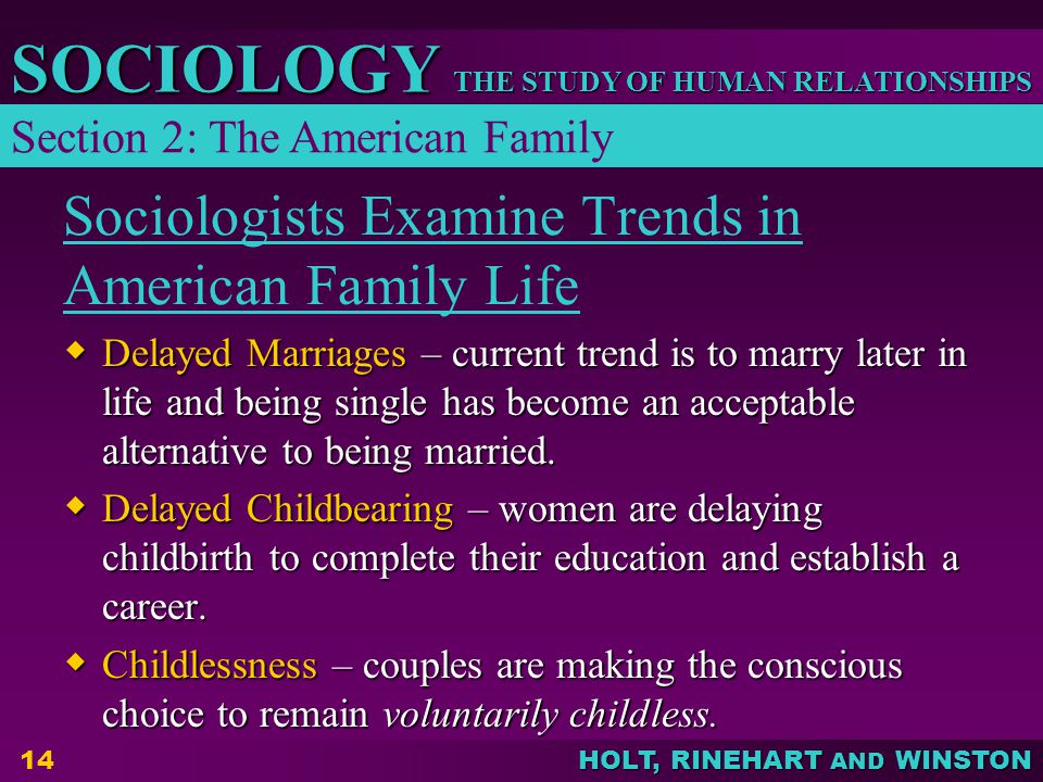 Sociologists Examine Trends in American Family Life