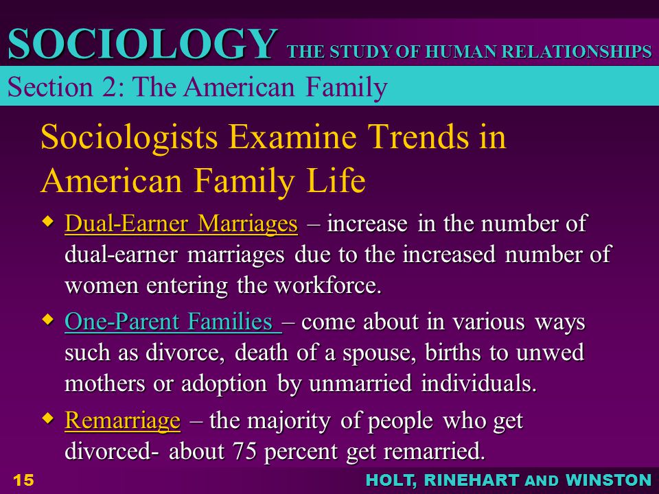 Sociologists Examine Trends in American Family Life