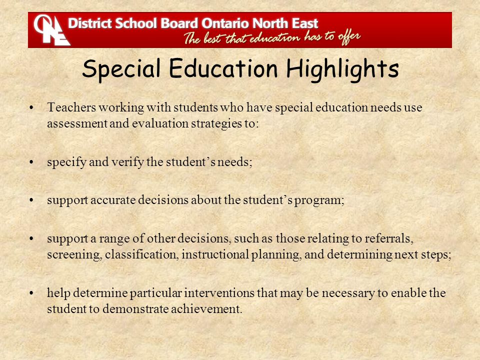 Special Education Highlights