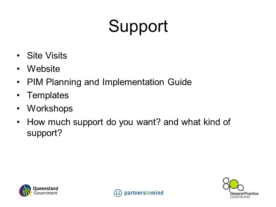 Support Site Visits Website PIM Planning and Implementation Guide