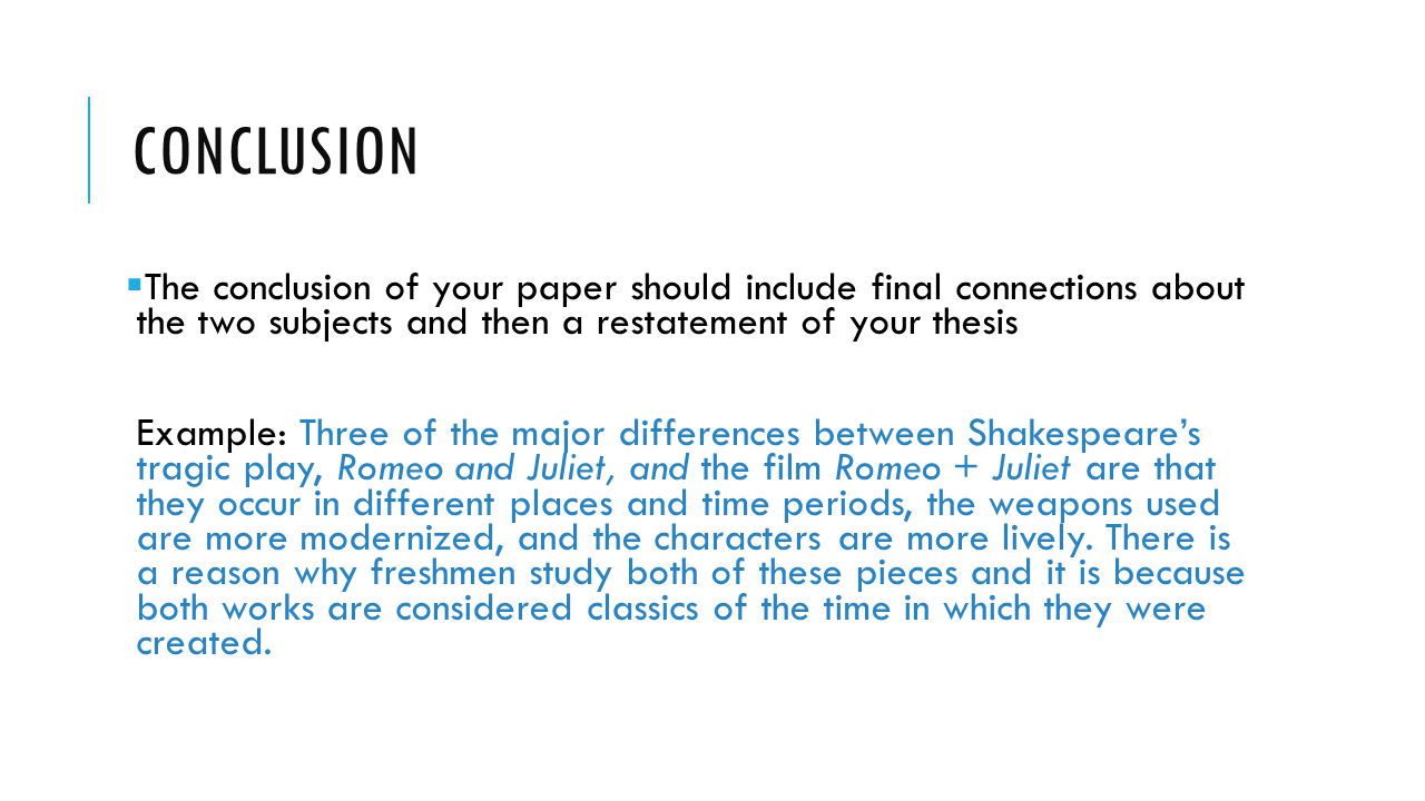 conclusion for compare and contrast essay example