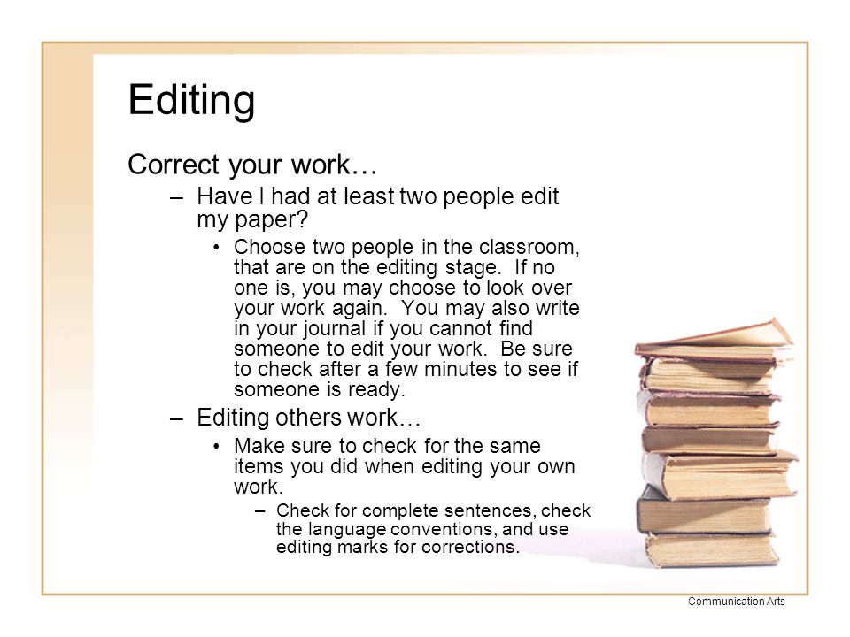 Editing Correct your work…