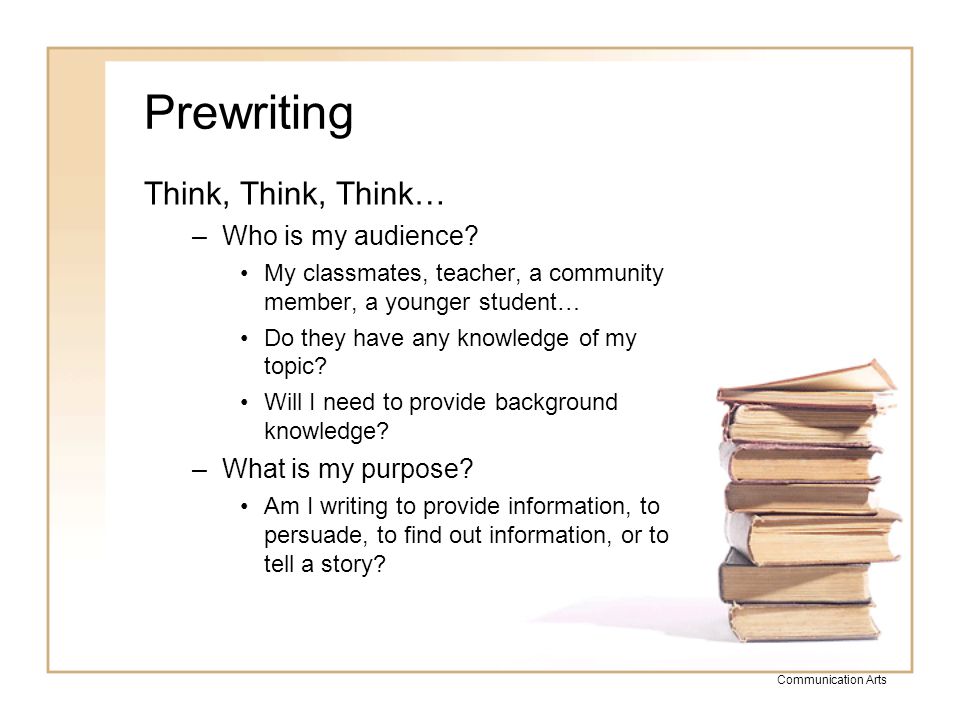 Prewriting Think, Think, Think… Who is my audience