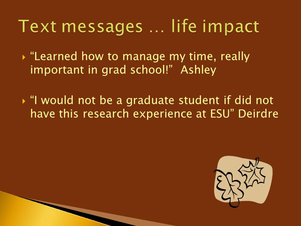Text messages … life impact