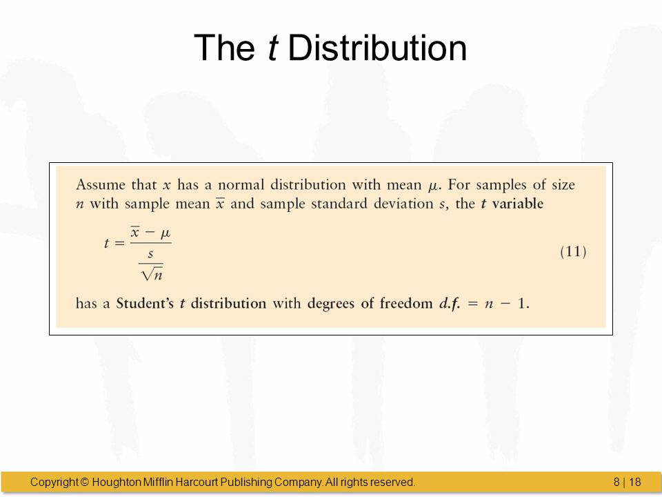 The t Distribution
