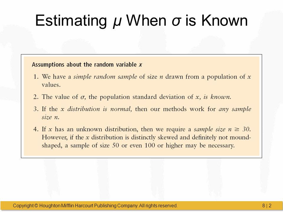 Estimating µ When σ is Known