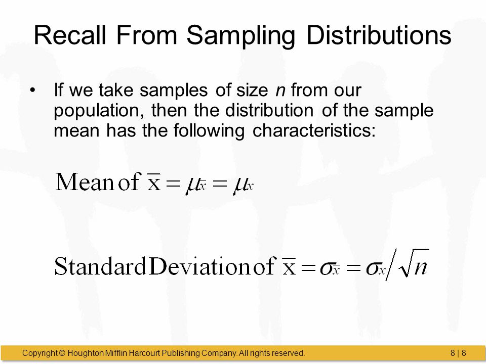 Recall From Sampling Distributions