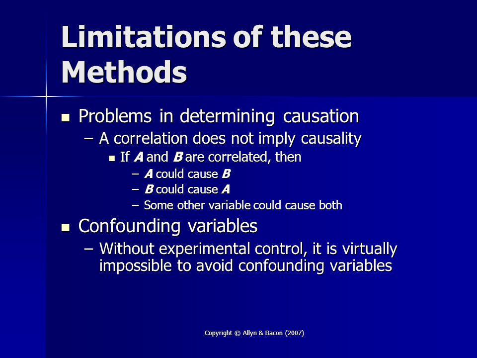 Limitations of these Methods