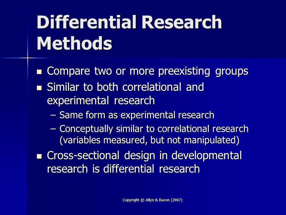 Differential Research Methods
