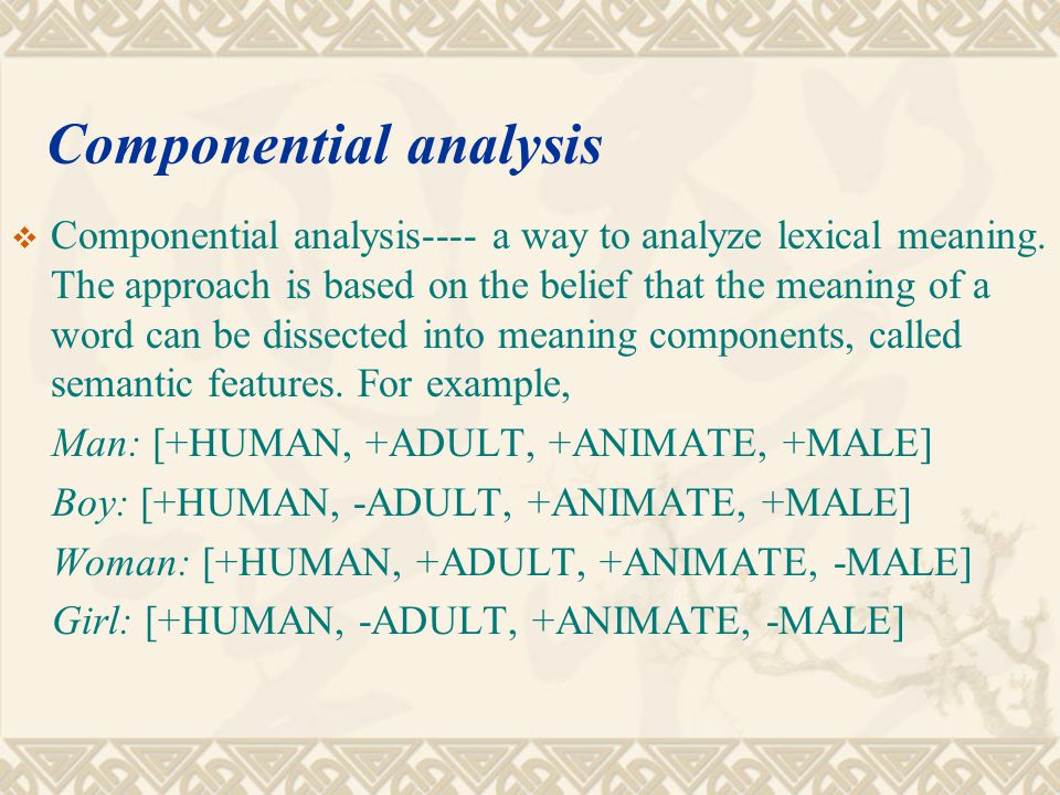 A Componential Analysis of Meaning