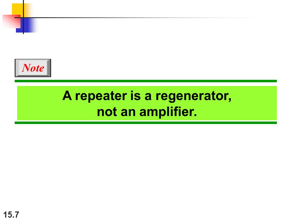 A repeater is a regenerator, not an amplifier.