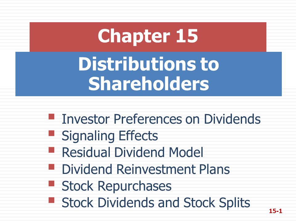 Distributions to Shareholders