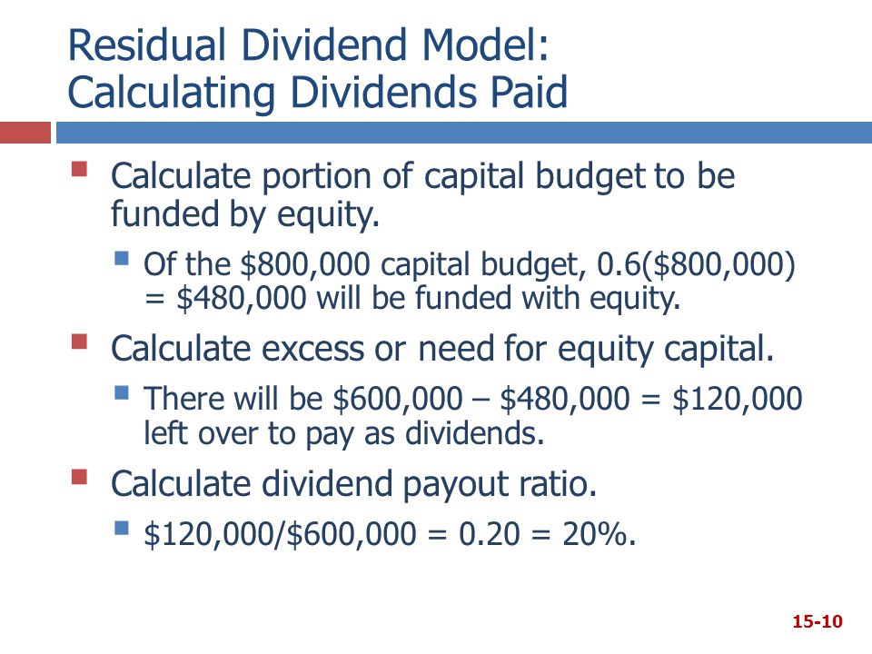 Residual Dividend Model: Calculating Dividends Paid