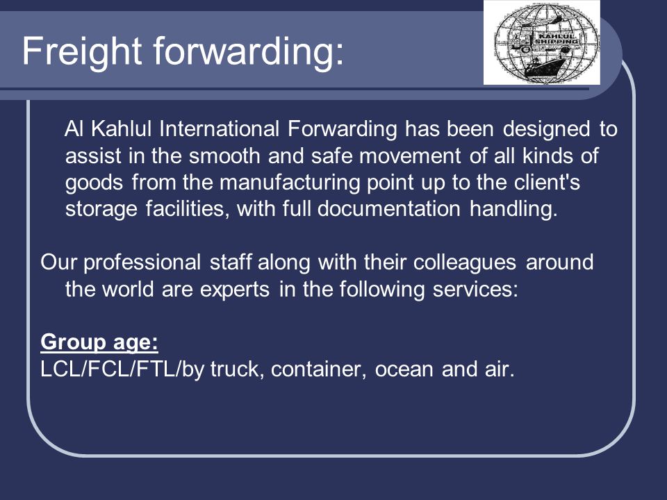 Freight forwarding: