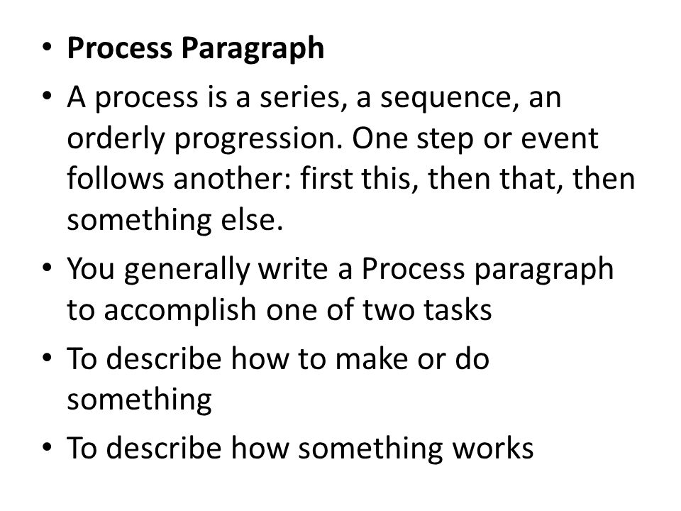 a process paragraph
