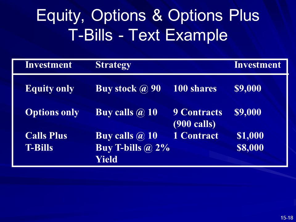 Equity, Options & Options Plus T-Bills - Text Example