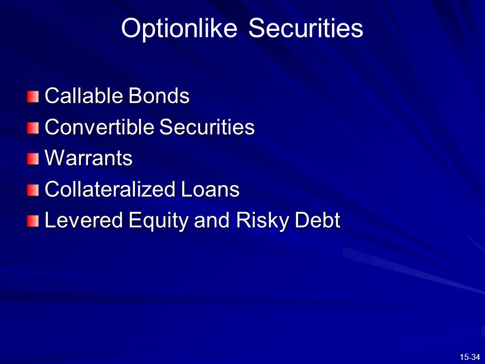 Optionlike Securities