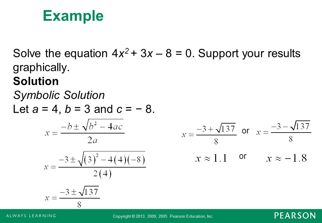 Section 8 4 Quadratic Formula Ppt Video Online Download