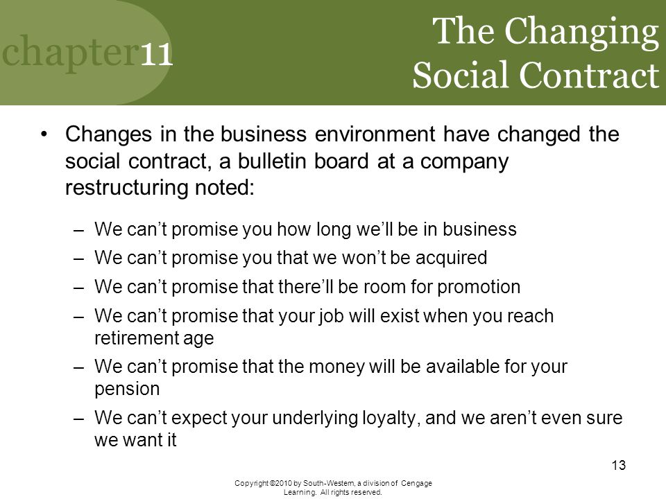 The Changing Social Contract