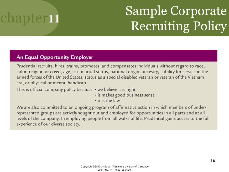 Sample Corporate Recruiting Policy