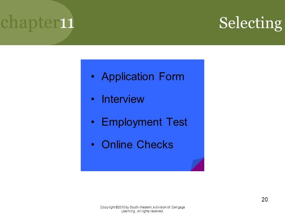 Selecting Application Form Interview Employment Test Online Checks