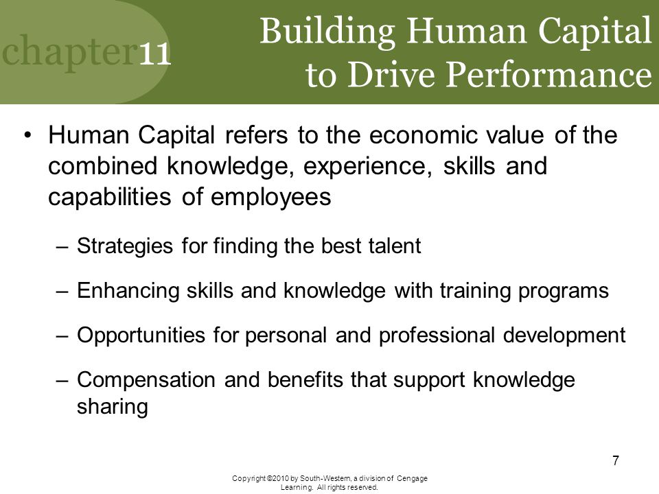 Building Human Capital to Drive Performance