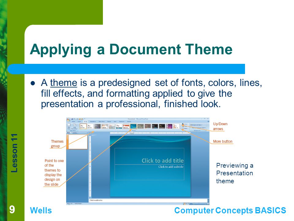 Applying a Document Theme