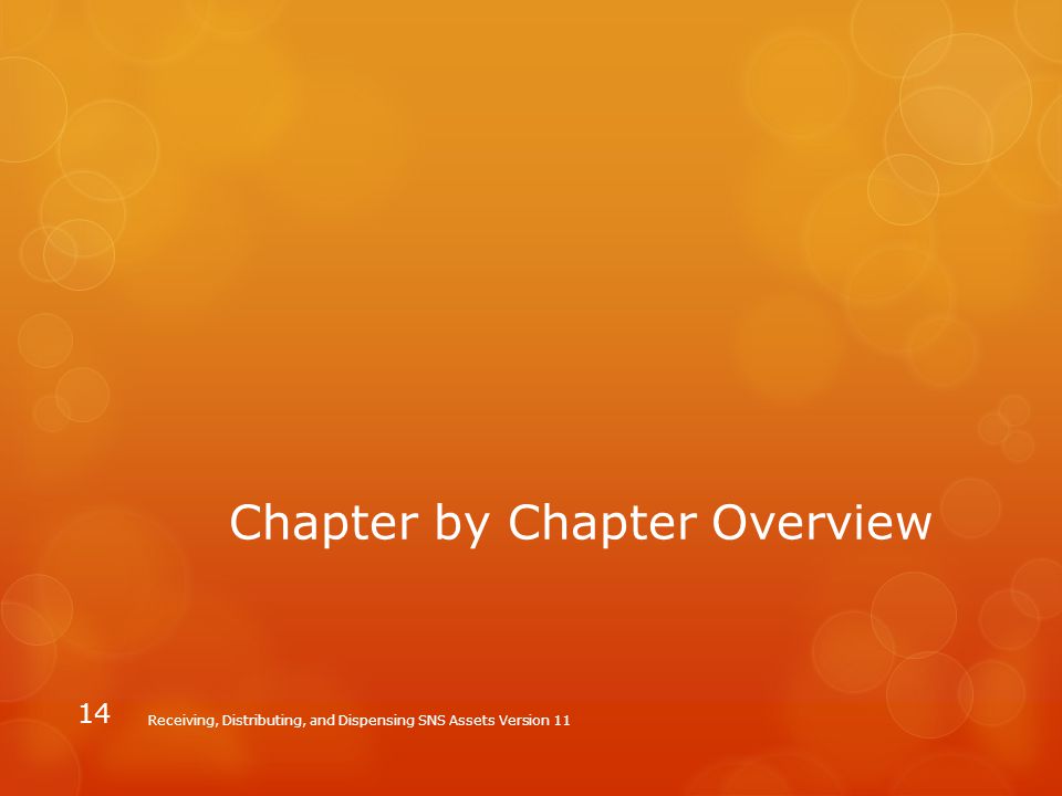 Document Overview: Receiving Distributing and Dispensing SNS Assets Document Overview: Receiving Distributing and Dispensing SNS Assets
