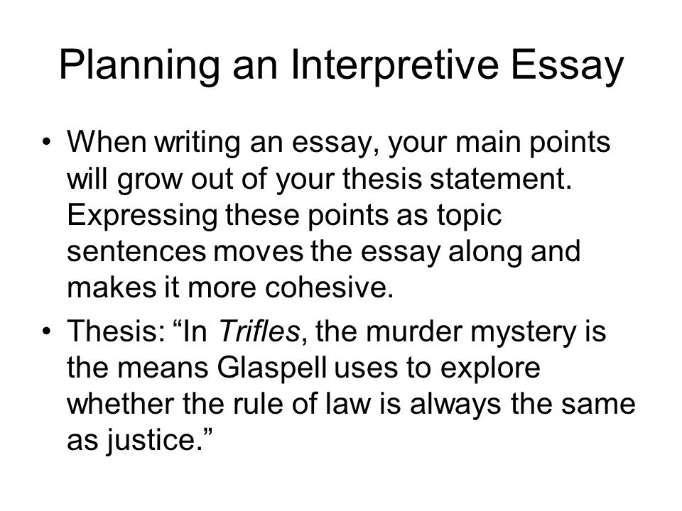 interpretive essay topics