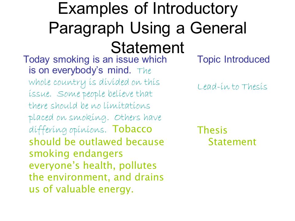 What Is A Good Introductory Statement