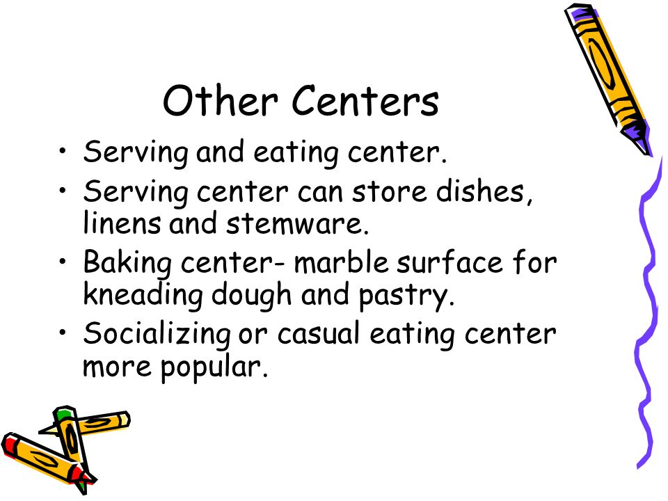 Other Centers Serving and eating center.