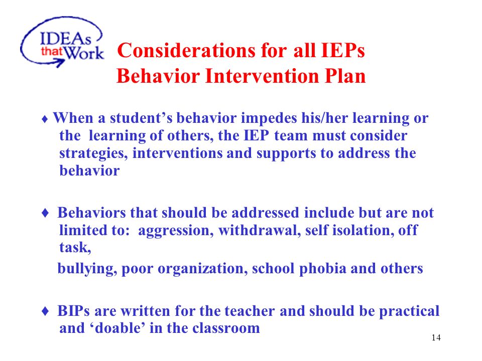 PLAAFP Considerations for all IEPs