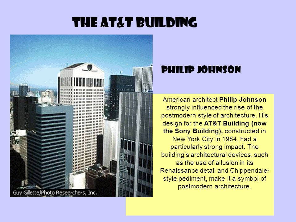 The at&t building Philip Johnson