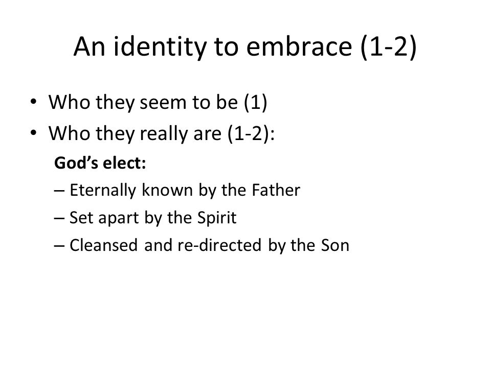 An identity to embrace (1-2)