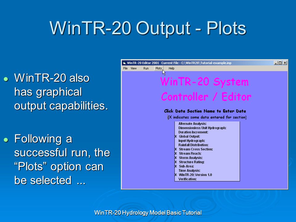 WinTR-20 Hydrology Model Basic Tutorial