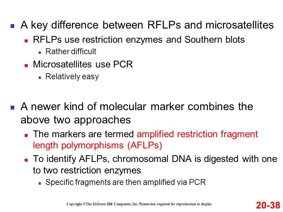 A key difference between RFLPs and microsatellites