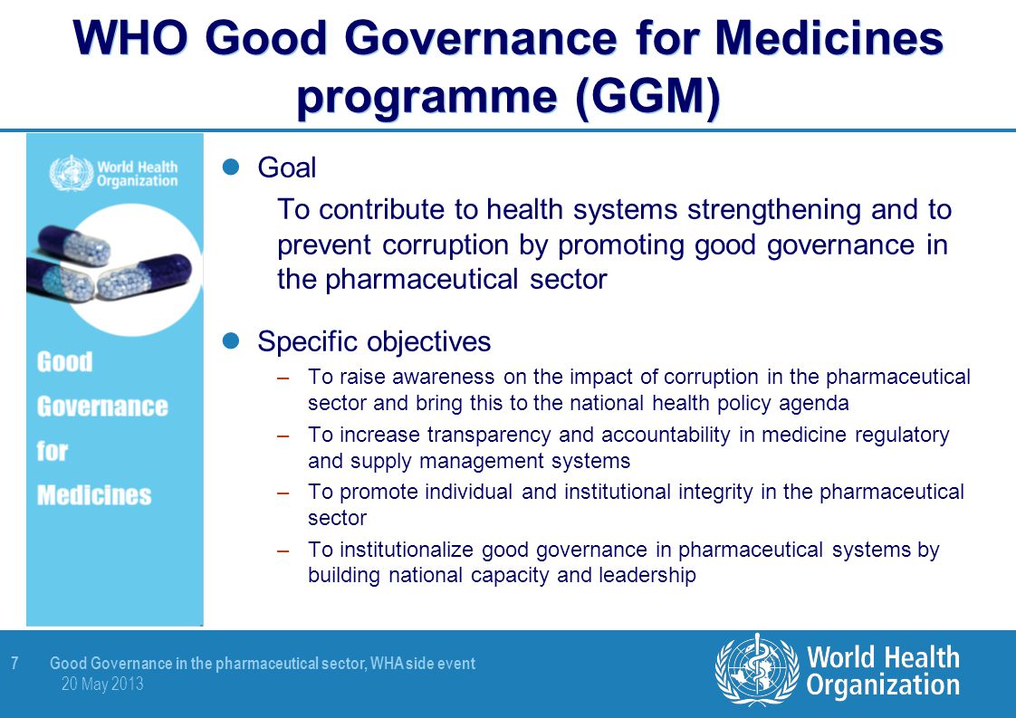 WHO Good Governance for Medicines programme (GGM)